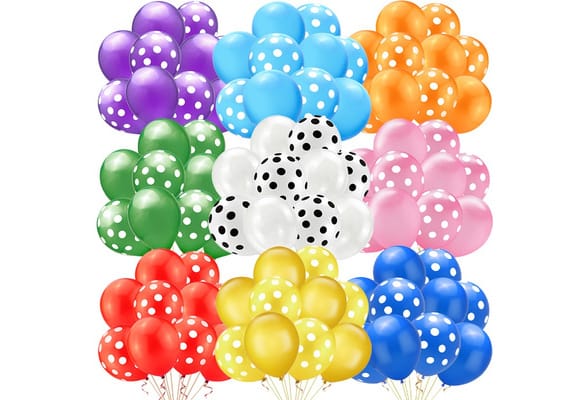 PRIMARY DOTS ASSORTED LATEX BALLOON 12in, 20pcs