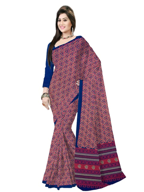 Handloom Cotton Printed Saree with Blouse (VH079)