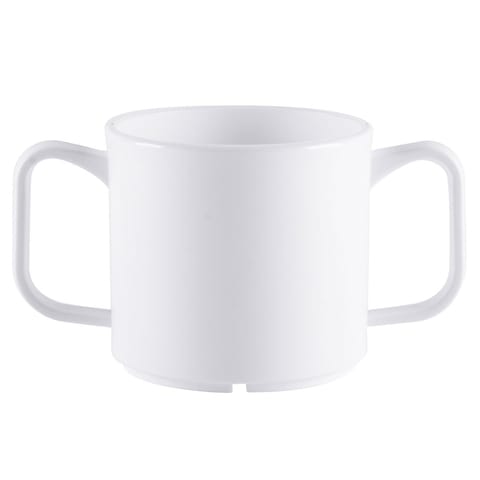 2 handle white mug