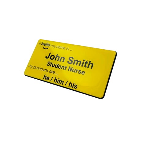 Hello My Pronouns are Yellow Hello My Name is Badge Nurse Doctor Student Personalised