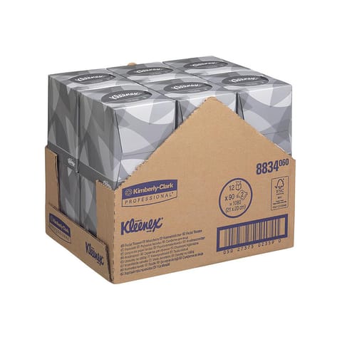 Kleenex Facial Tissues Cube 2 Ply 88 Sheets White Ref 8834/8839 [Pack 12]
