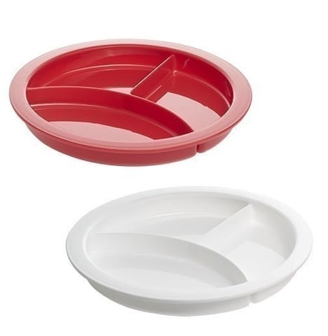Shine Divided Plate - Red/White