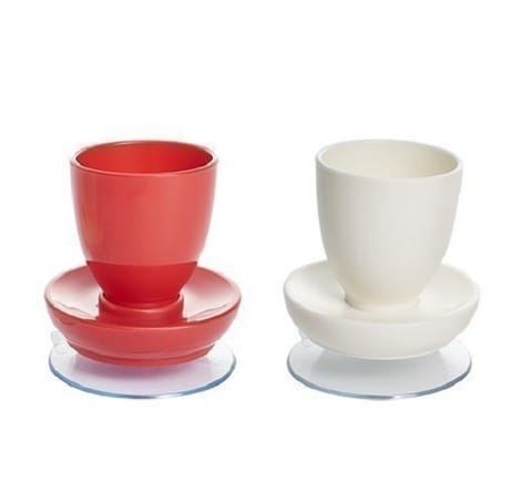 Shine Suction Egg Cup - Red/White