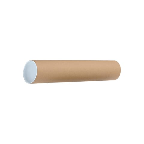 Postal Tube Cardboard with Plastic End Caps L450xDia.76mm RBL10522 [Pack 12]