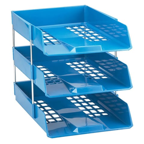 Avery Basics Letter Tray Stackable Versatile A4 Foolscap W278xD390xH70mm Blue Ref 1132BLUE