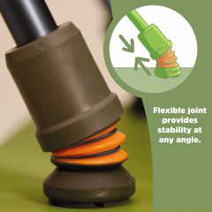 Flexyfoot Open Cuff Crutch - Carbon Fibre - Folding - Soft Grip - Lightweight