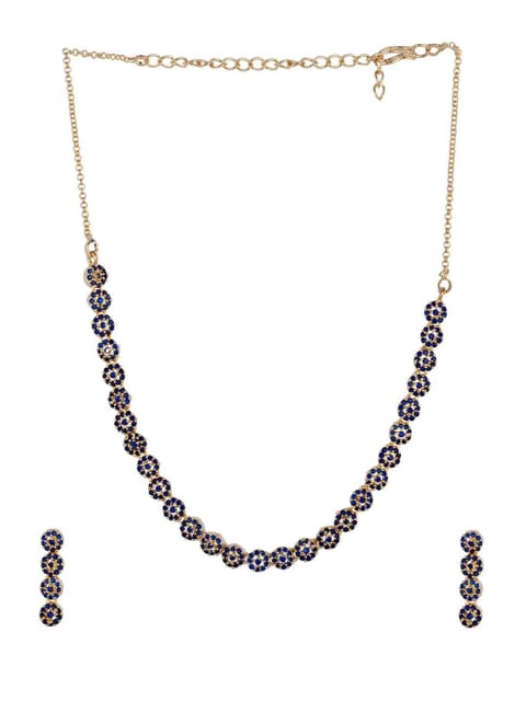Amercan Diamond / Cz Necklace Set in Gold Finish - CNB935