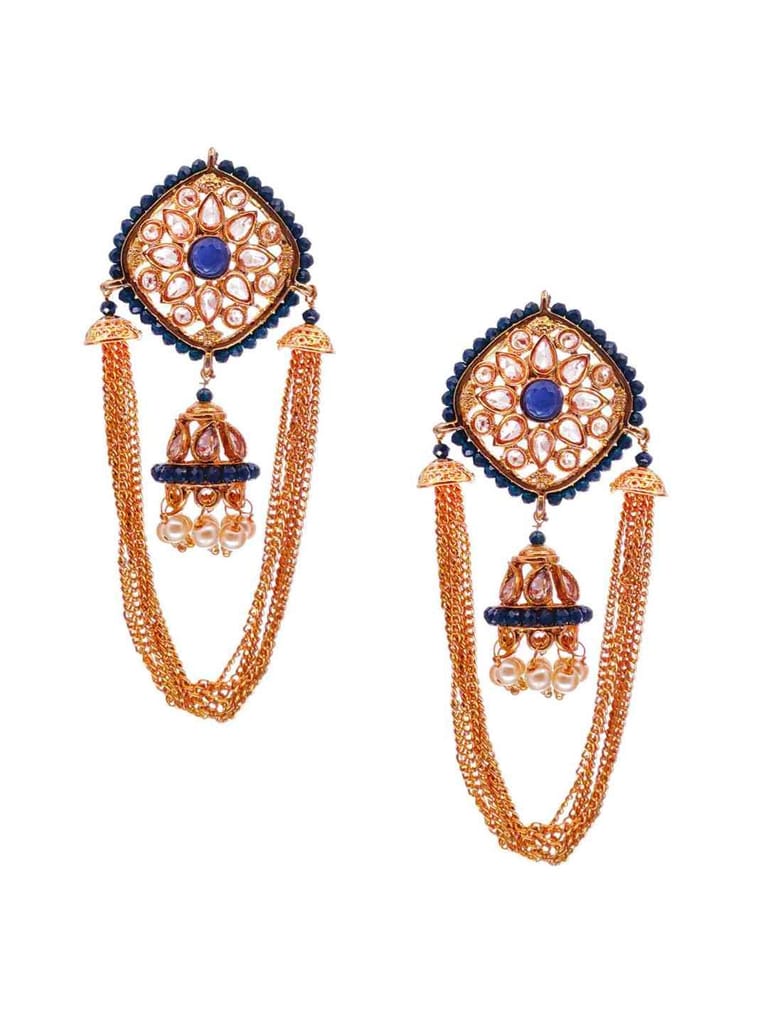 Traditional Jhumka Earring in Oxidised Gold Finish - CNB471