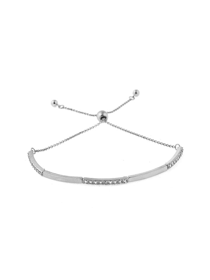 AD / CZ Loose / Link Bracelet in White color - CNB4587