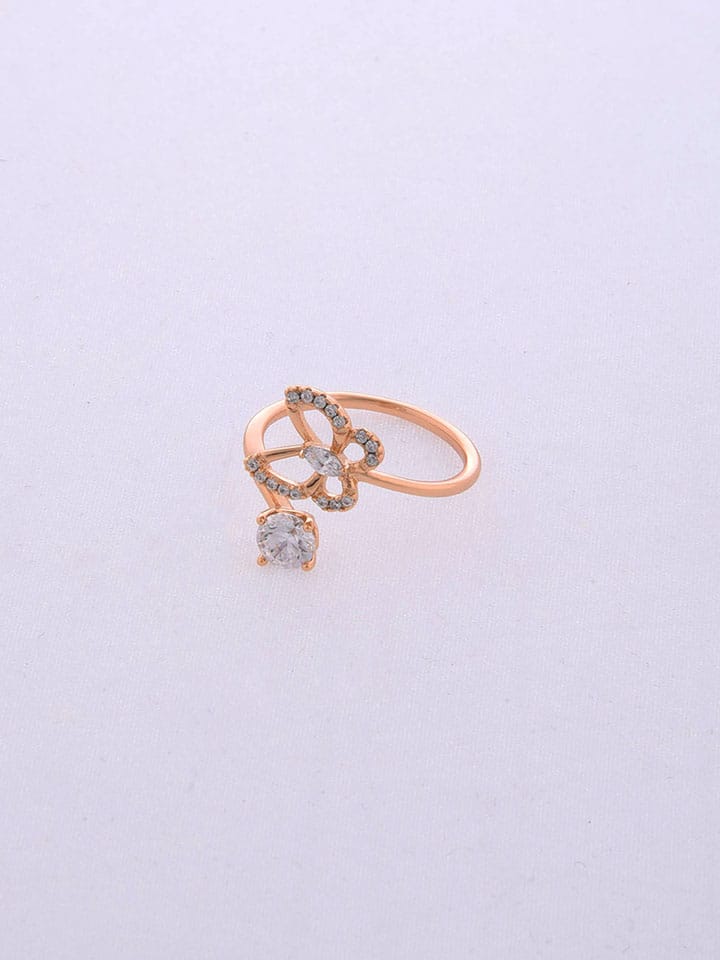 AD / CZ Finger Ring in Rose Gold finish - CNB4771