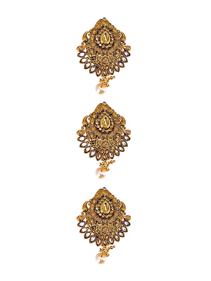 Antique Saree Pin in Gold finish - CNB7073