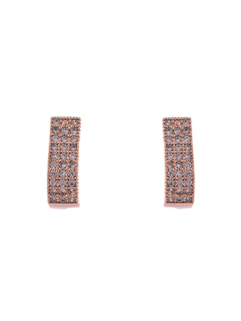 AD / CZ Bali type Earrings in Rose Gold finish - CNB8189
