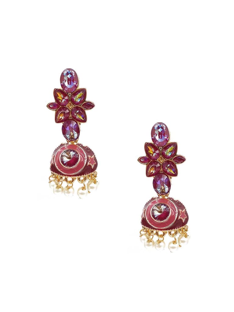 Meenakari Jhumka Earrings in Assorted color - CNB9859
