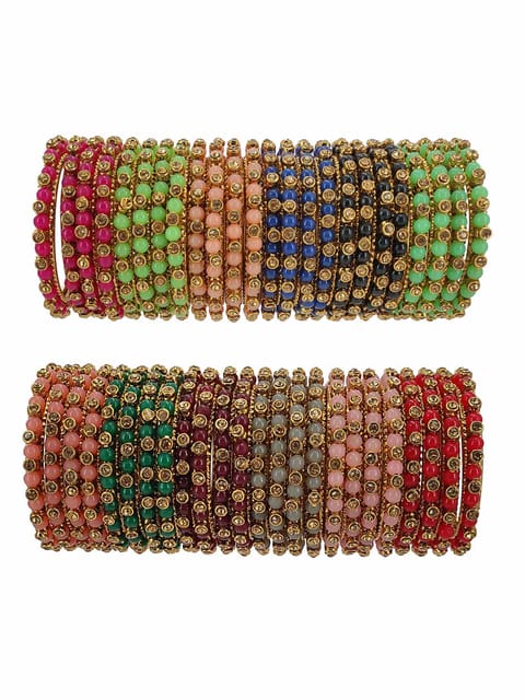 Crystal Bangles in assorted colors - pack of 12 - CNB3439
