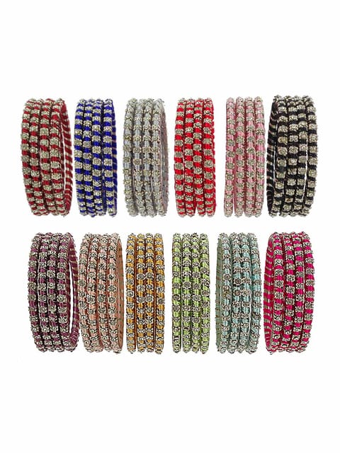 Thread Bangles in assorted colors and Pack of 12 - CNB3443