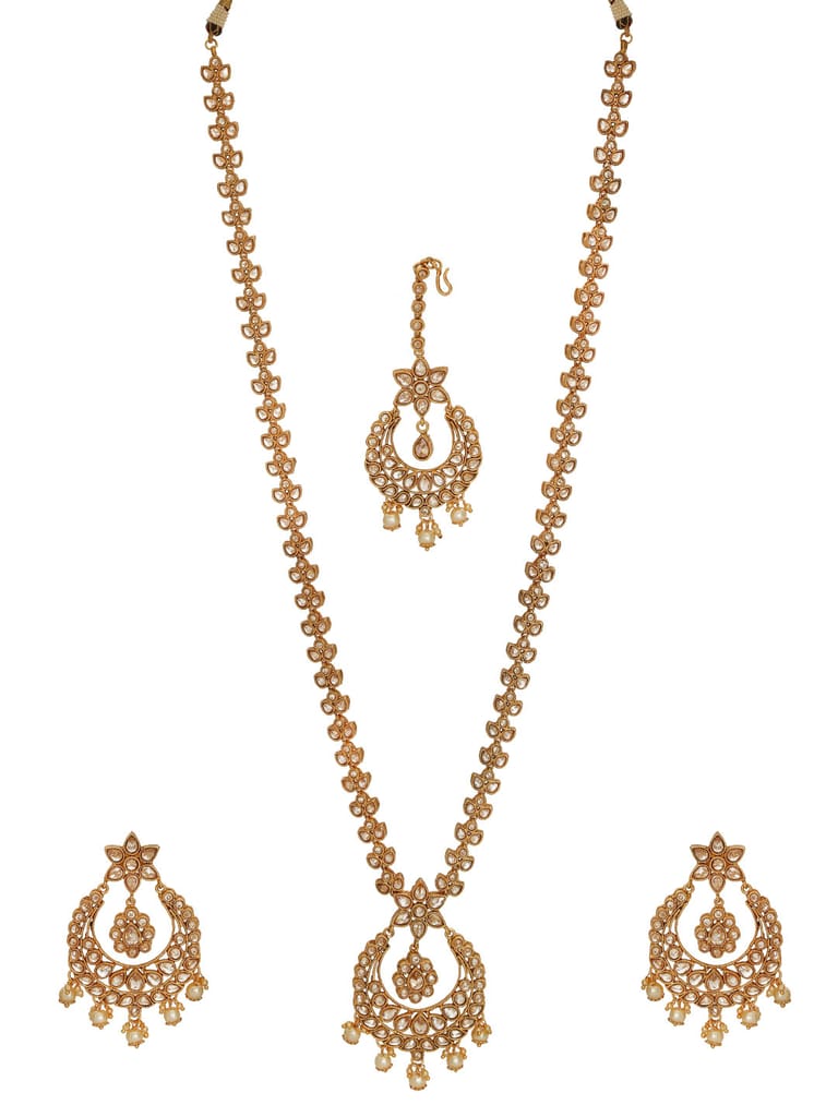 Antique Gold Long Necklace Set - CNB1268