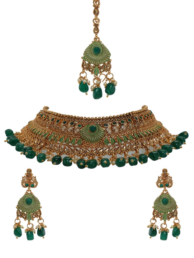 Antique Necklace Set in Gold finish - CNB6501