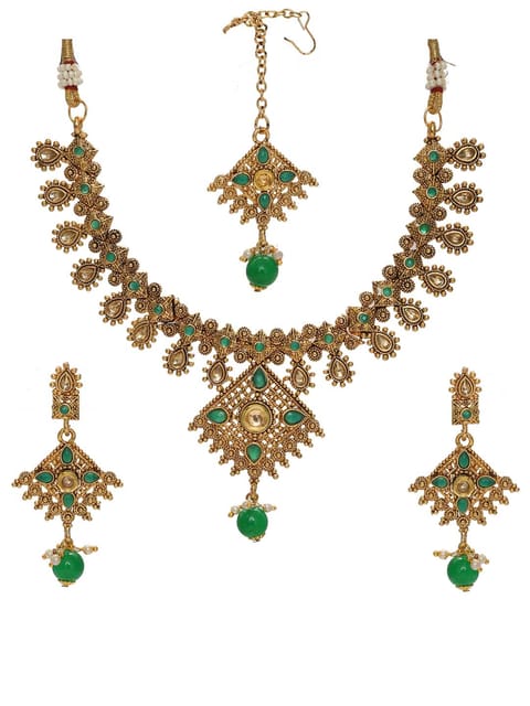 Antique Necklace Set in Gold finish - CNB6623