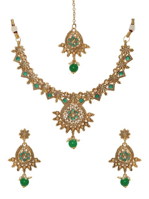 Antique Necklace Set in Gold finish - CNB6631