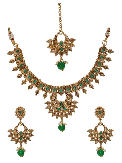 Antique Necklace Set in Gold finish - CNB6635