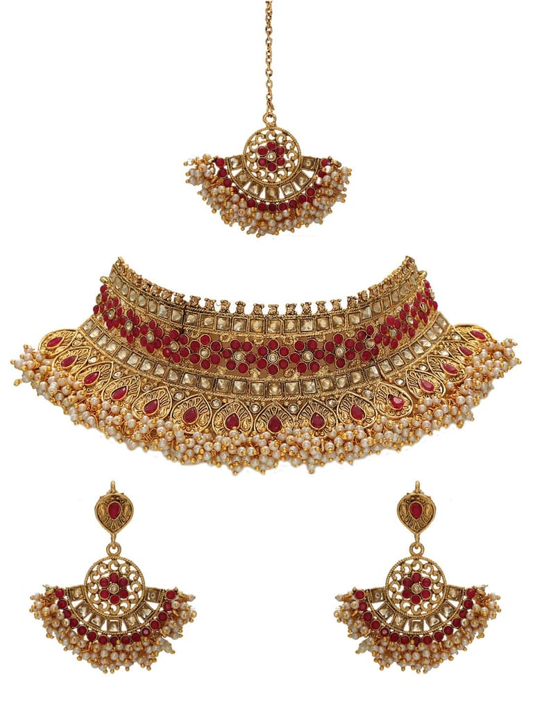 Antique Necklace Set in Gold finish - CNB6646