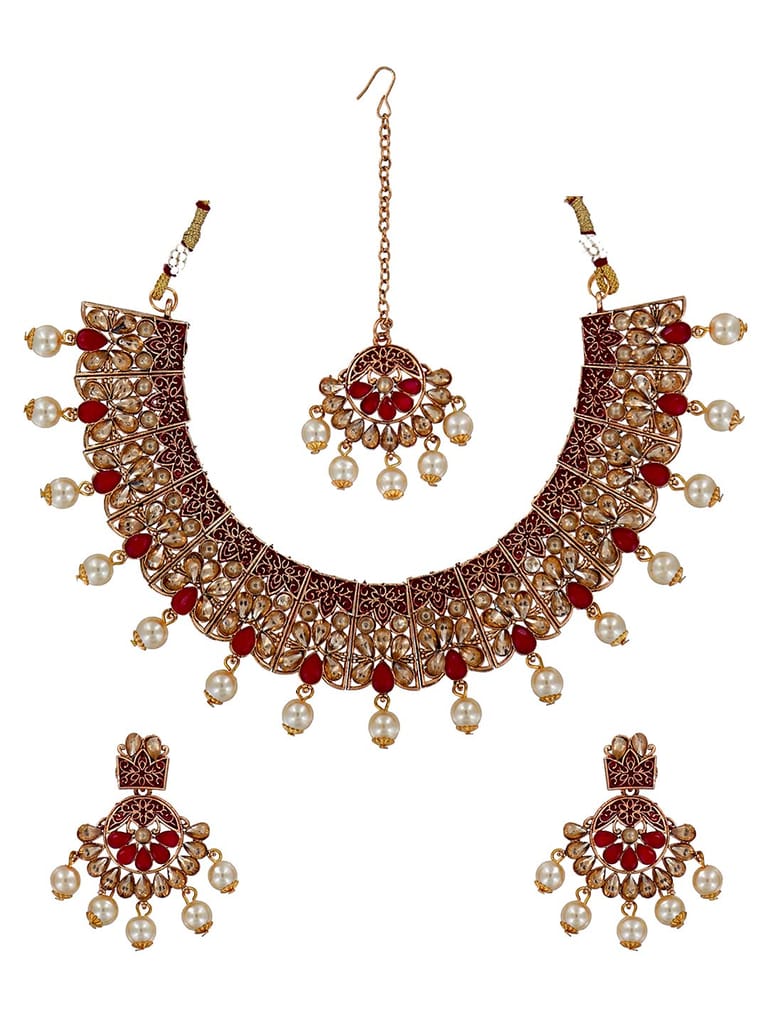 Antique Necklace Set in Gold finish - CNB6658