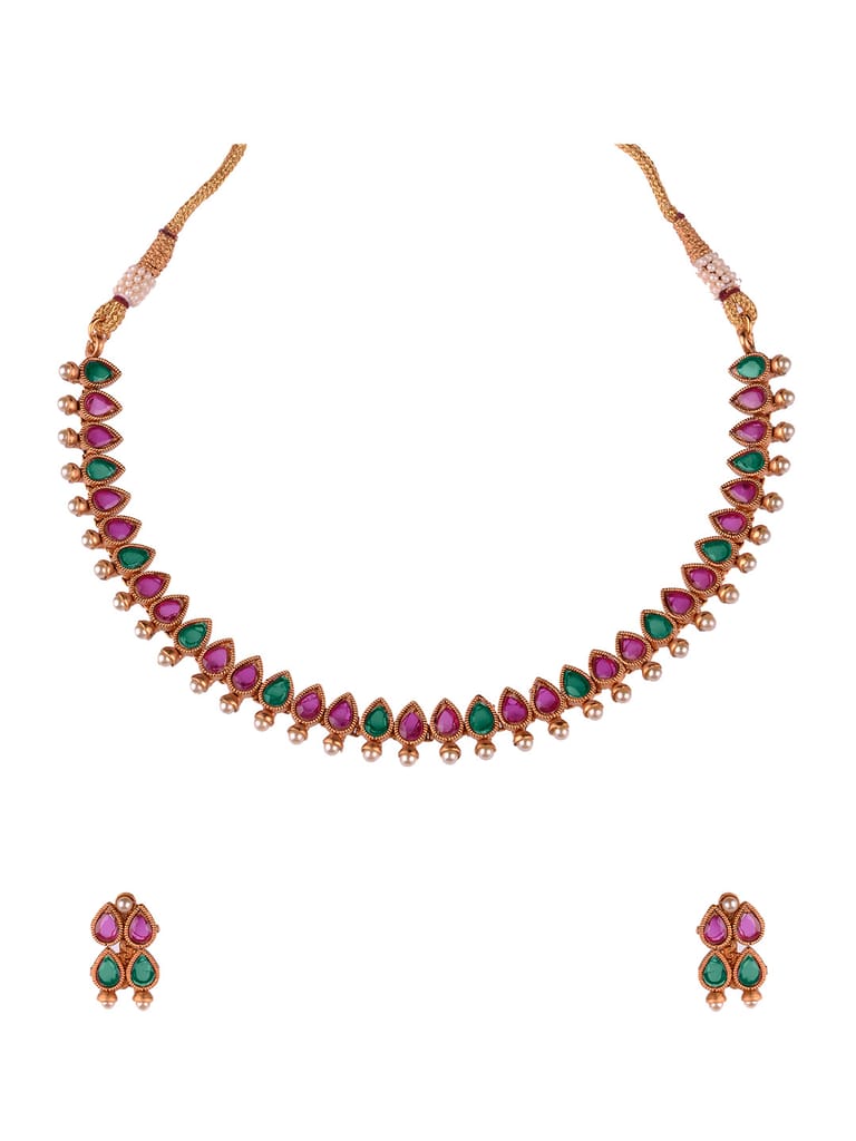 Antique Necklace Set in Gold finish - CNB795