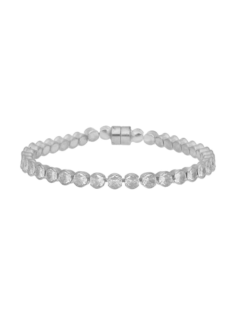 AD / CZ Loose / Link Bracelet in White color - CNB4940