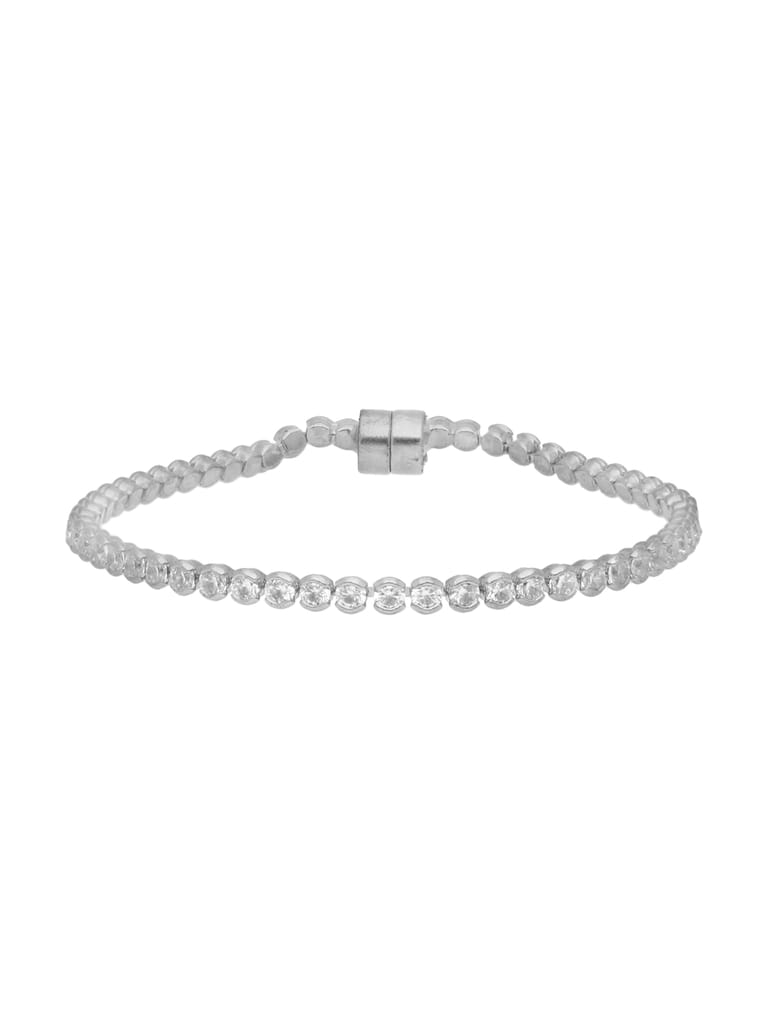 AD / CZ Loose / Link Bracelet in White color - CNB4943