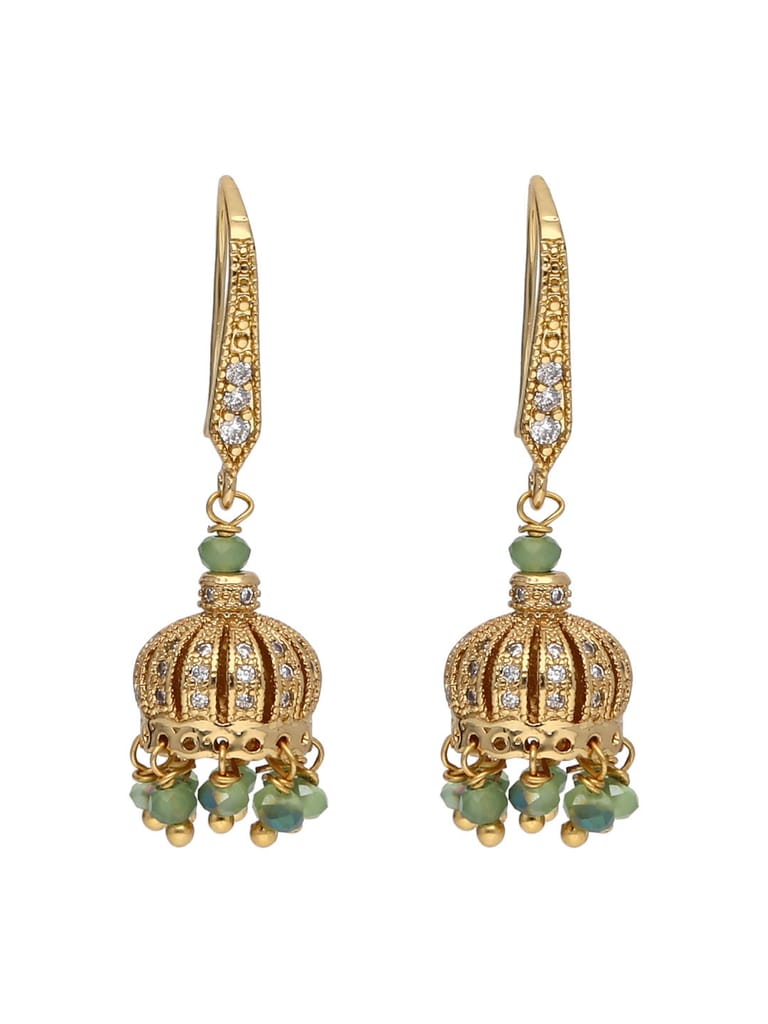 AD / CZ Jhumka Earrings in Gold finish - S30628