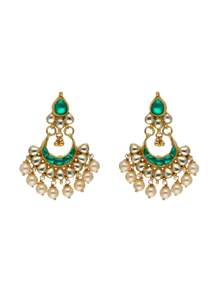 Kundan Chandbali Earrings in Gold finish - MJA29 Kundan Chandbali Earrings in Gold finish - MJA29