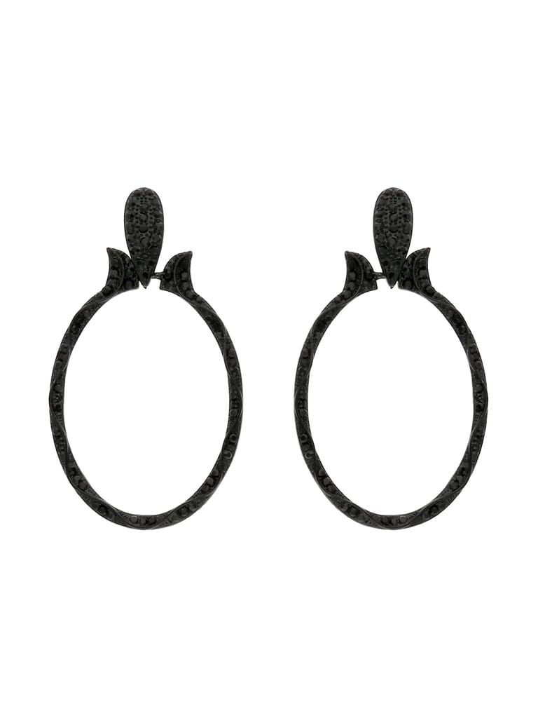 Western Long Earrings in Black Rhodium finish - CNB17184