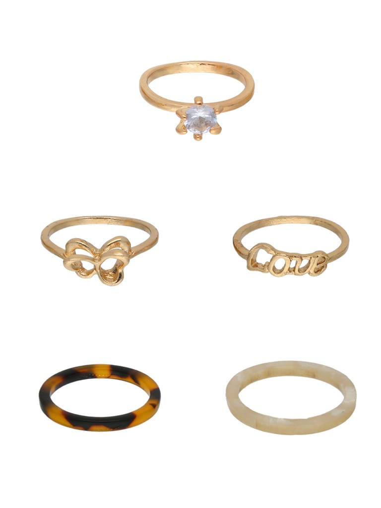 Finger Ring in Assorted color and Gold finish - CNB17036