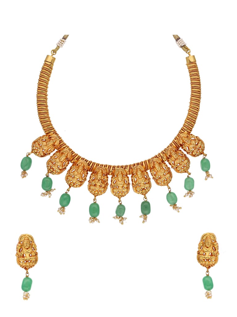 Temple Necklace Set in High Gold finish - JGN124