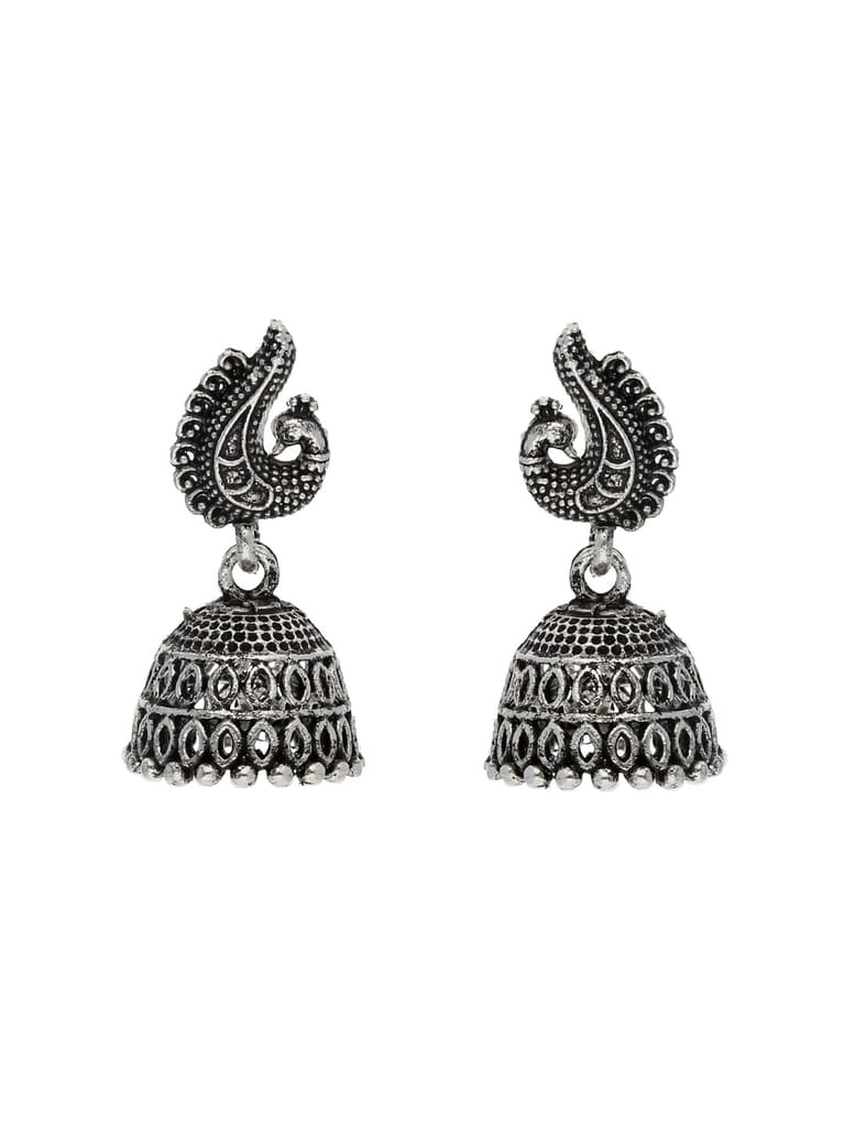 Jhumka Earrings in Oxidised Silver finish - TAH2300