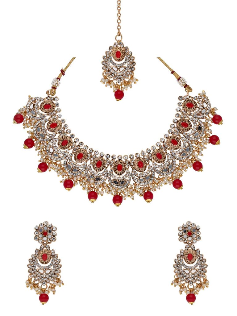 Mirror Necklace Set in Gold finish - VIK7116