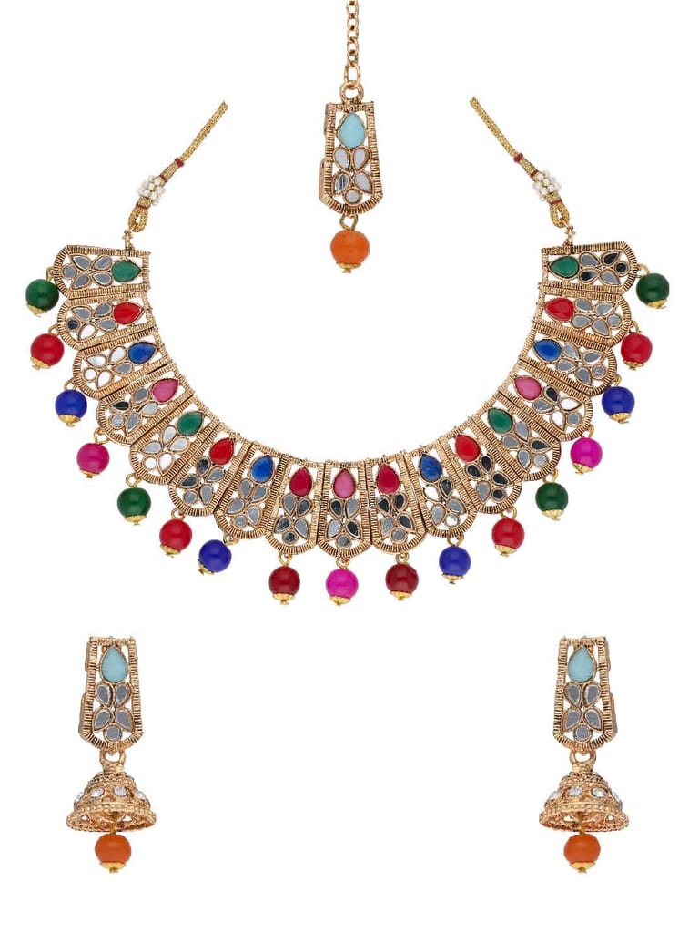 Mirror Necklace Set in Gold finish - VIK7114