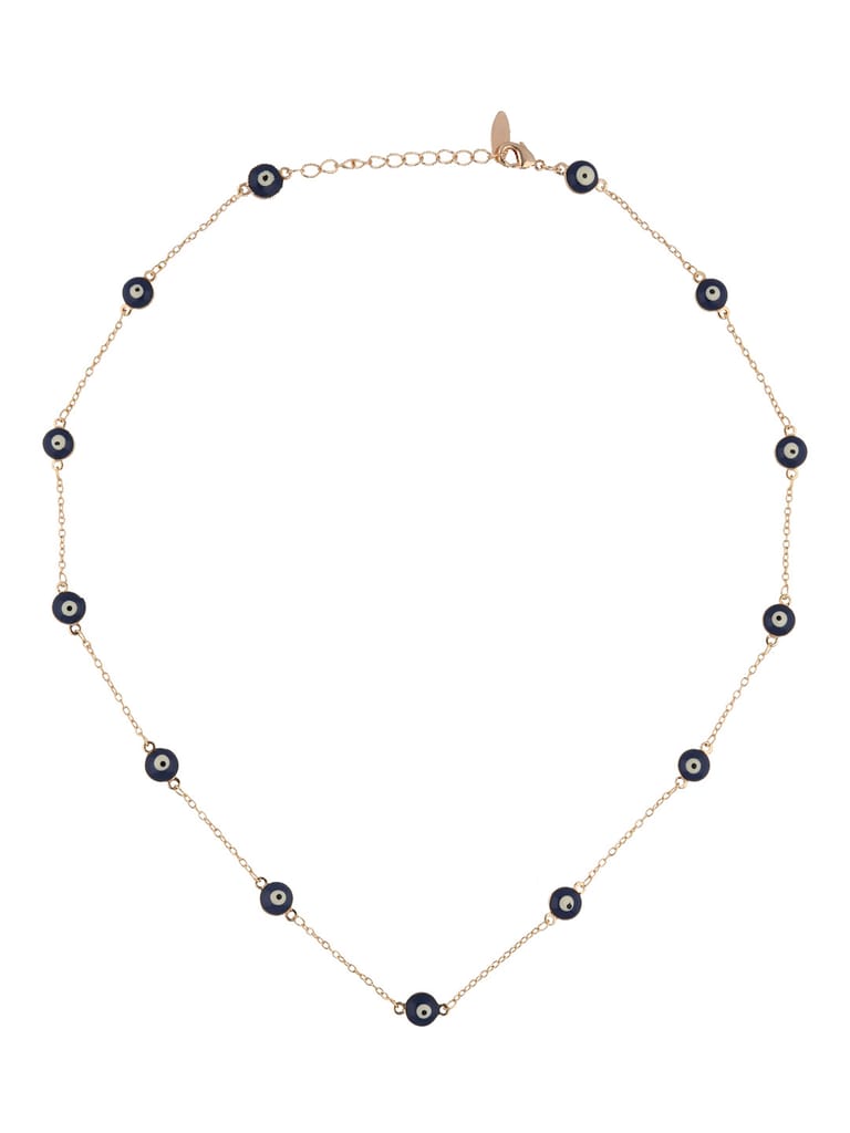 Evil Eye Mala in Blue color and Gold finish - CNB19505