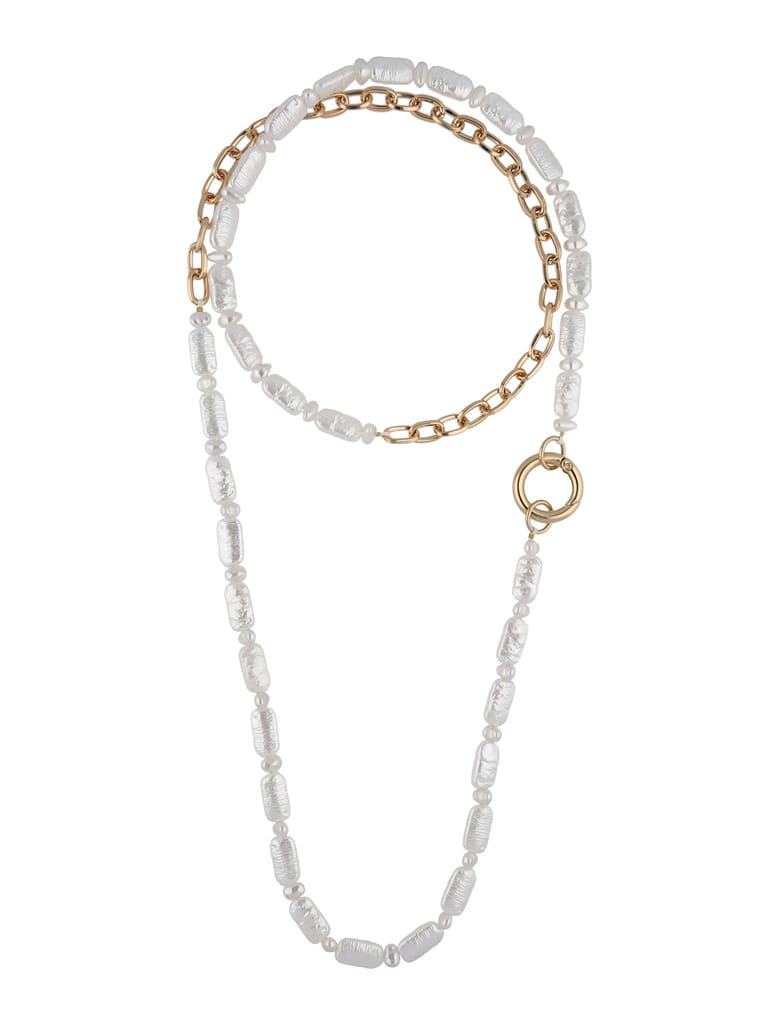 Western Mala in White color and Gold finish - CNB19528