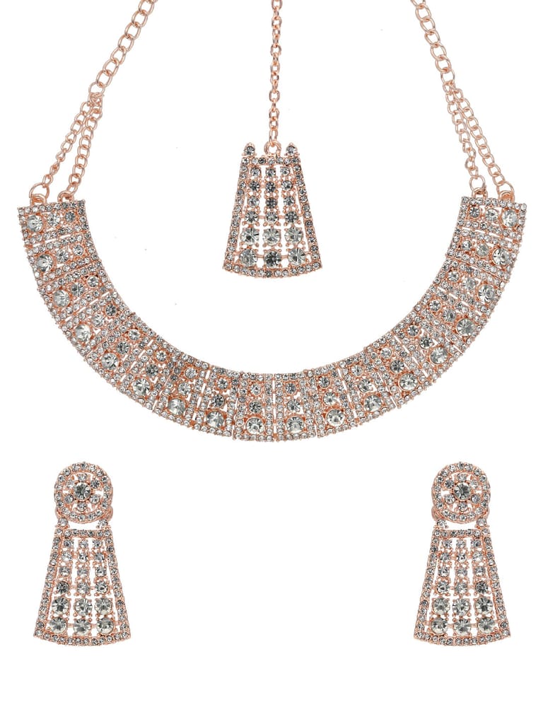 Traditional Necklace Set in Rose Gold finish - SHA4069RG