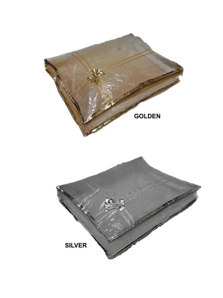 PVC Transparent Saree Cover with Febrics - SC-119