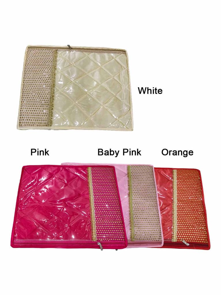 PVC Transparent Single Saree Cover with Satin Material - SC-38(A)