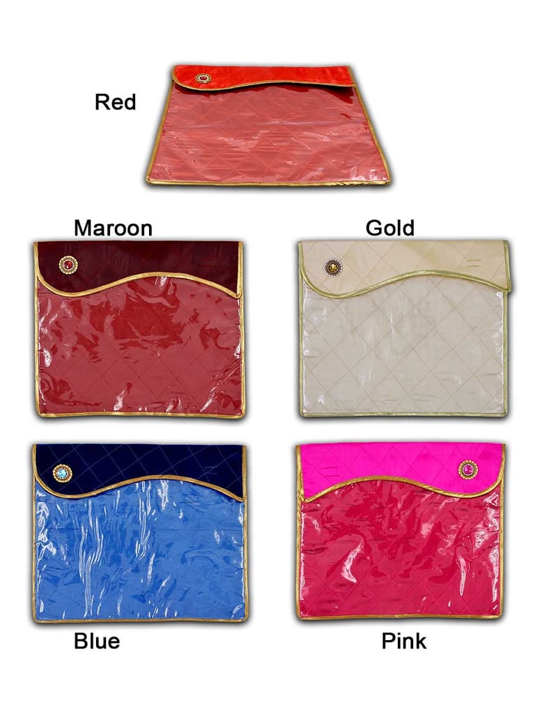 PVC Transparent Single Saree Cover with Satin Material - SC-48