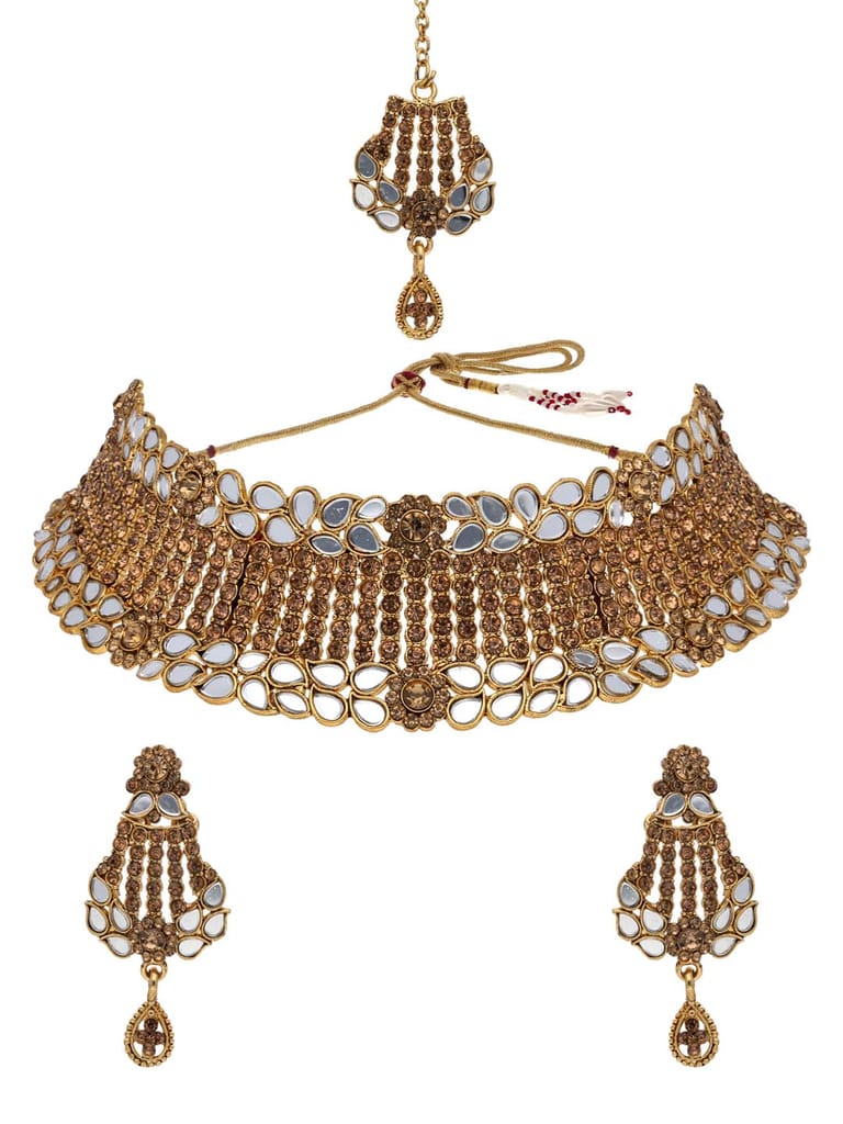 Mirror Necklace Set in Gold finish - AVM21010