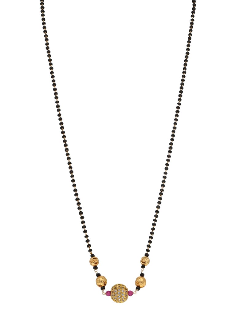 AD / CZ Single Line Mangalsutra in Gold finish - RRM5801