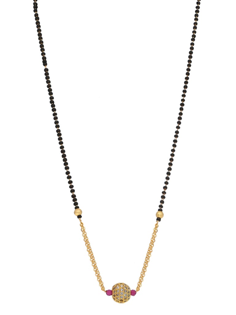 AD / CZ Single Line Mangalsutra in Gold finish - RRM5811