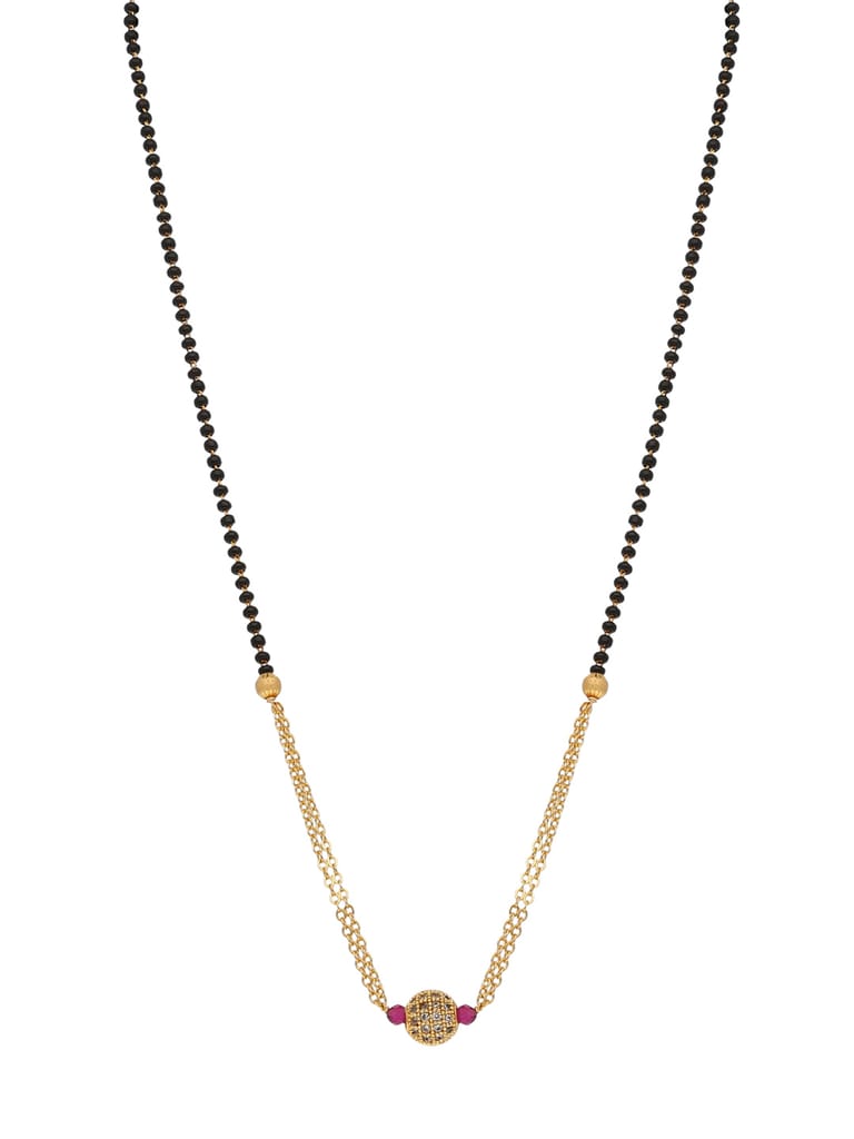 AD / CZ Single Line Mangalsutra in Gold finish - RRM58102