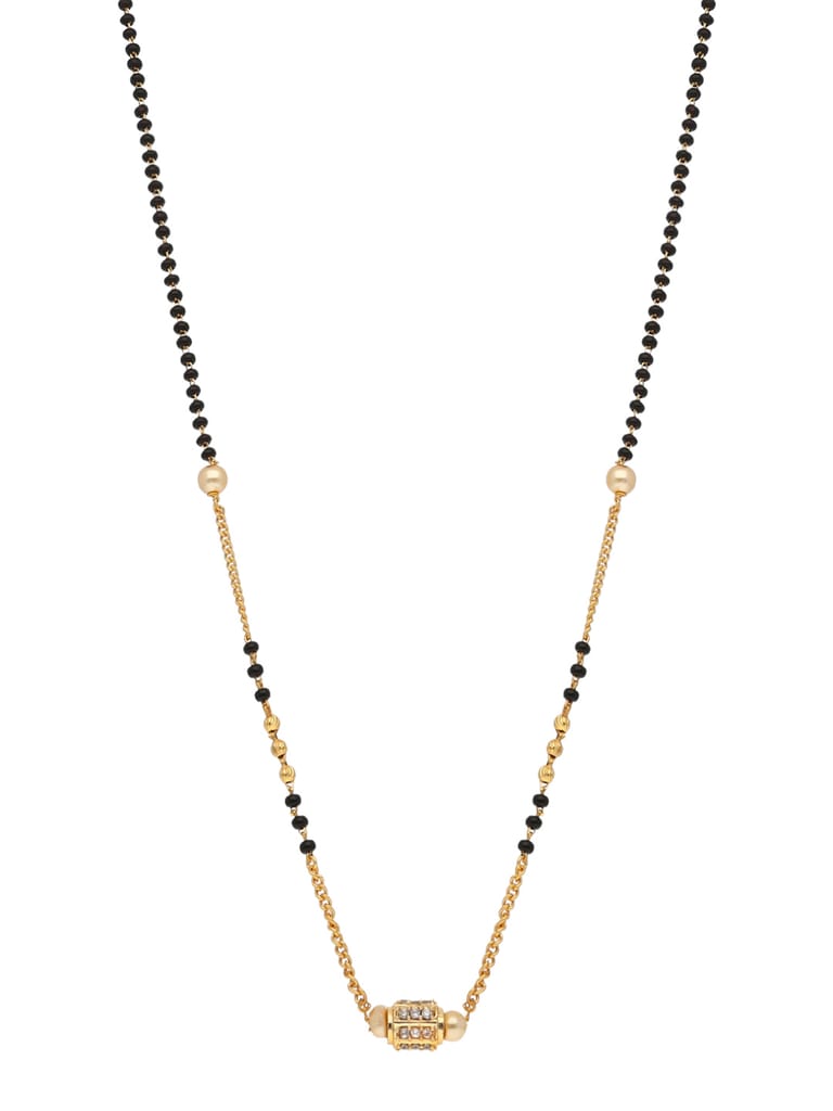 AD / CZ Single Line Mangalsutra in Gold finish - RRM6403