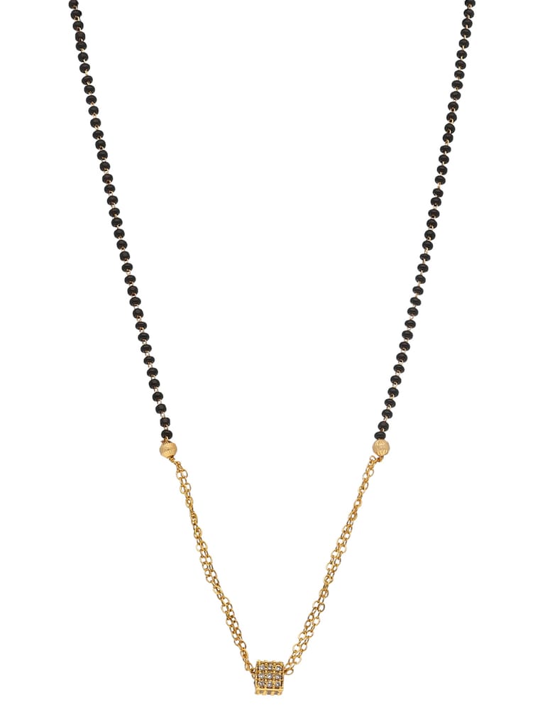 AD / CZ Single Line Mangalsutra in Gold finish - RRM5101