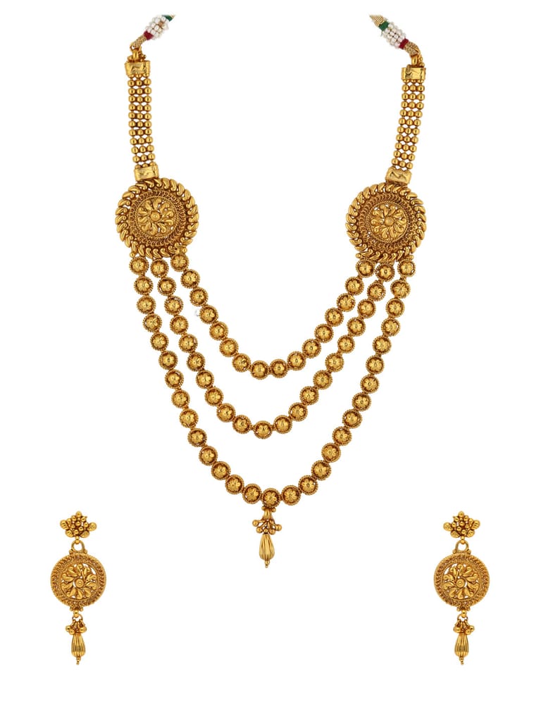 Antique Necklace Set in Gold finish - AMN77